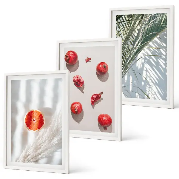Holiday palm fruit framed wall art set of 3 pieces