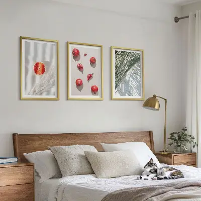 Holiday palm fruit framed wall art set of 3 pieces