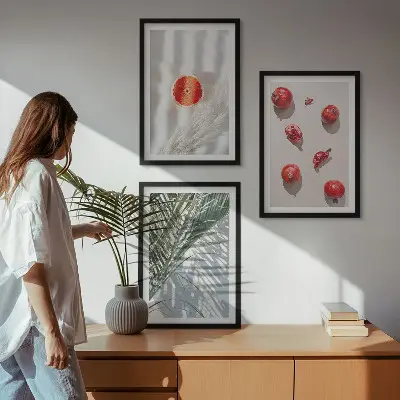 Holiday palm fruit framed wall art set of 3 pieces