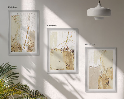 Wall art set Abstract patterns beige white