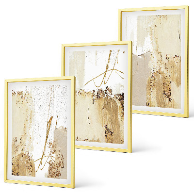 Wall art set Abstract patterns beige white