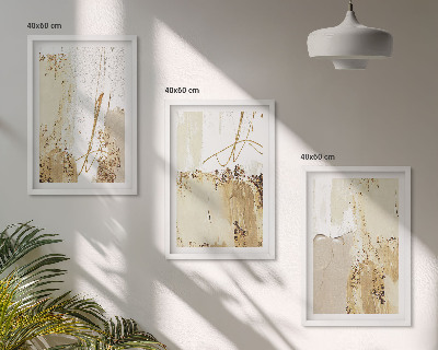 Wall art set Abstract patterns beige white