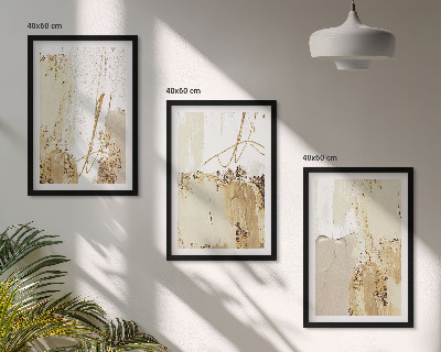 Wall art set Abstract patterns beige white