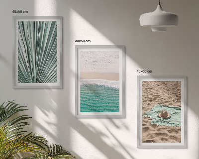 Three-piece wall art piece Holiday views beach sea