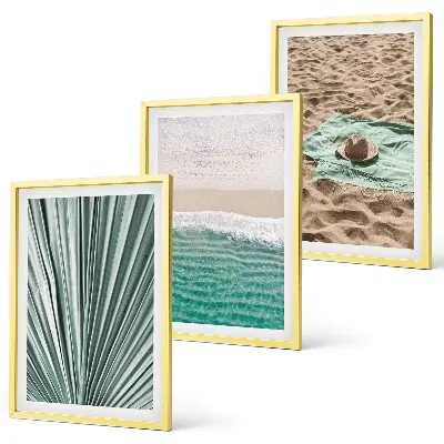 Three-piece beach and sea holiday view wall art three-piece wall art set featuring beach and sea holiday views