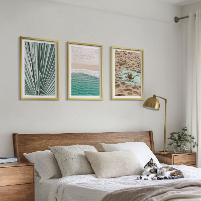 Three-piece wall art piece Holiday views beach sea