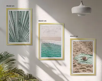 Three-piece beach and sea holiday view wall art three-piece wall art set featuring beach and sea holiday views