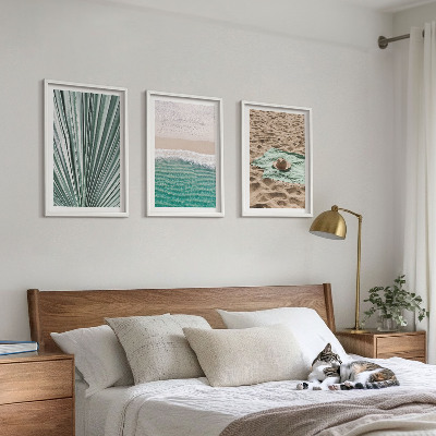 Three-piece wall art piece Holiday views beach sea