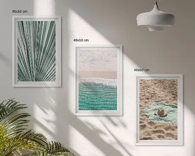 Three-piece beach and sea holiday view wall art three-piece wall art set featuring beach and sea holiday views