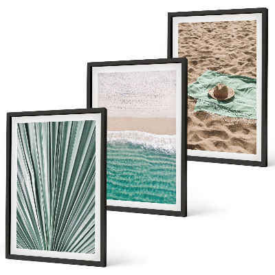 Three-piece wall art piece Holiday views beach sea