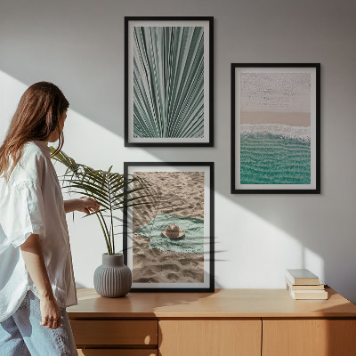 Three-piece wall art piece Holiday views beach sea
