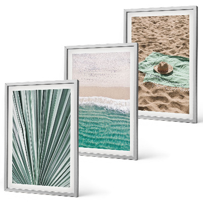 Three-piece wall art piece Holiday views beach sea
