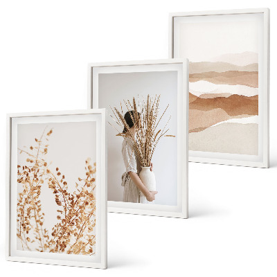 Wall art set Rustic boho floral motifs