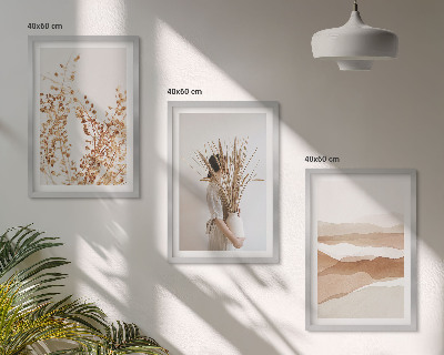Wall art set Rustic boho floral motifs