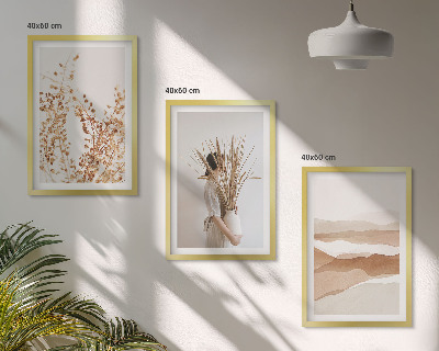 Wall art set Rustic boho floral motifs