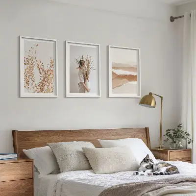 Wall art set with rustic boho floral motifs