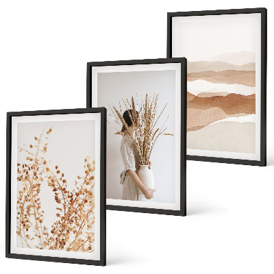 Wall art set Rustic boho floral motifs