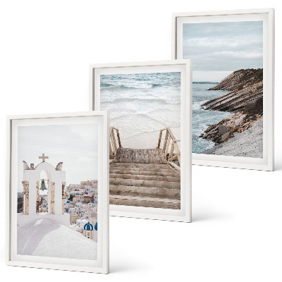 Wall art set Sea architecture Santorini