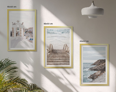 Wall art set Sea architecture Santorini