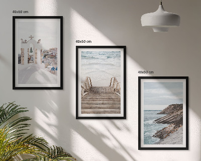 Wall art set Sea architecture Santorini
