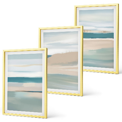 Three-piece wall art piece Abstract blue landscapes
