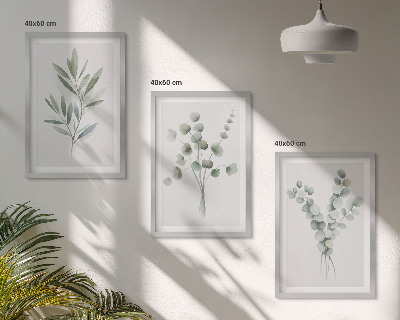 Set of 3 framed wall art pieces Plant patterns with greenery
