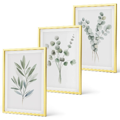 Set of 3 framed wall art pieces Plant patterns with greenery