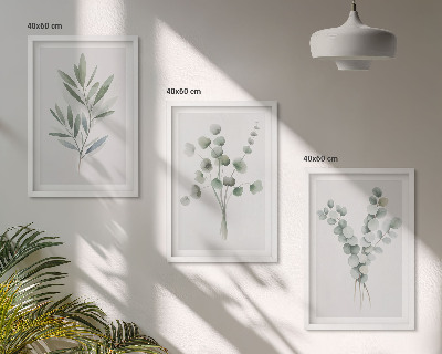 Set of 3 framed wall art pieces Plant patterns with greenery