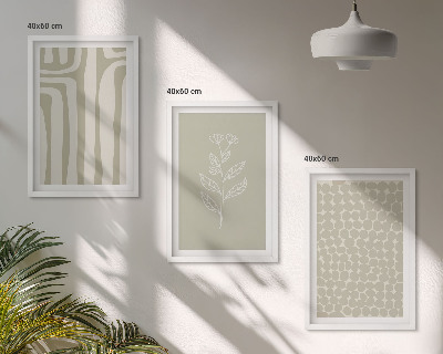 Wall art set Geometric plant patterns