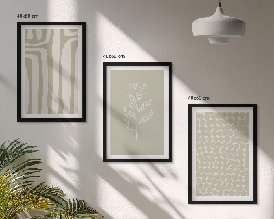 Wall art set Geometric plant patterns