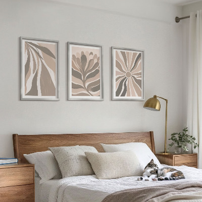 Three-piece wall art piece Abstract plant patterns