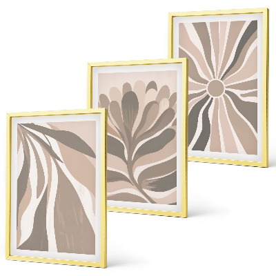 Three-piece wall art piece Abstract plant patterns