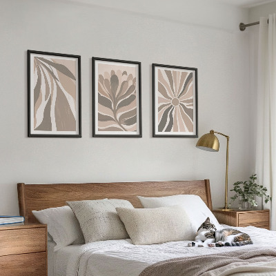 Three-piece wall art piece Abstract plant patterns