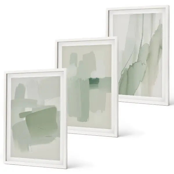 Abstract watercolor patterns wall art three-piece set
