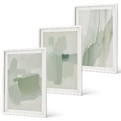 Abstract watercolor patterns wall art three-piece set