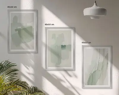 Abstract watercolor patterns wall art three-piece set