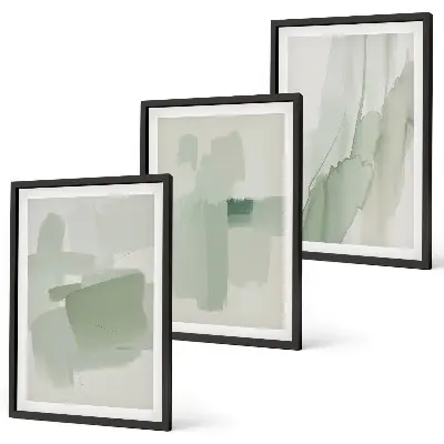 Abstract watercolor patterns wall art three-piece set