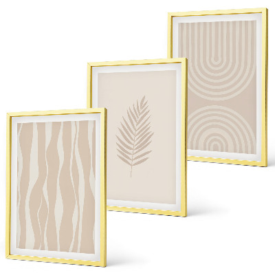 Three-piece wall art piece Beige plant patterns