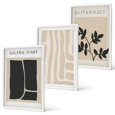 Wall art set Abstract plant shapes