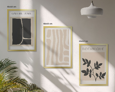 Wall art set Abstract plant shapes