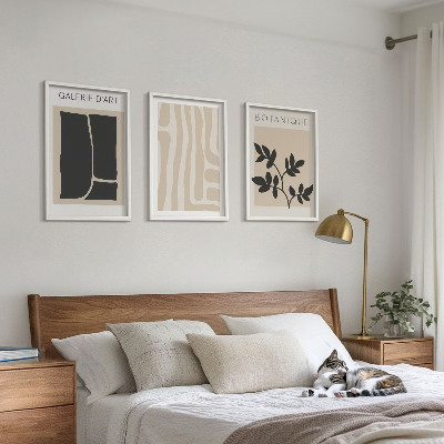 Wall art set Abstract plant shapes