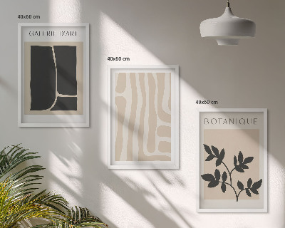Wall art set Abstract plant shapes