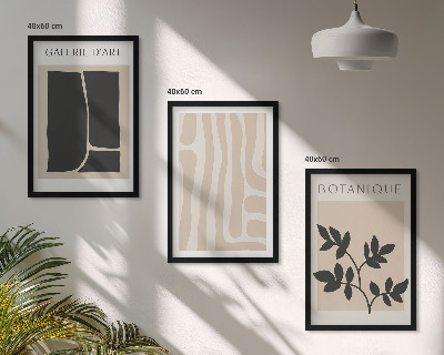Wall art set Abstract plant shapes