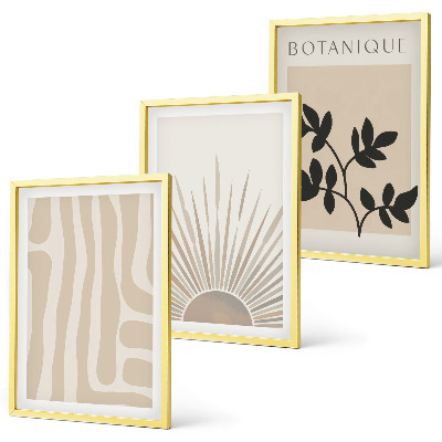 Set of 3 framed wall art pieces Abstract plant patterns