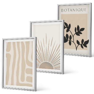 Set of 3 framed wall art pieces Abstract plant patterns