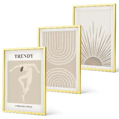 Pastel boho abstract wall art set set of abstract posters