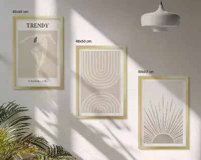 Pastel boho abstract wall art set set of abstract posters