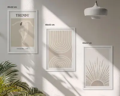 Pastel boho abstract wall art set set of abstract posters