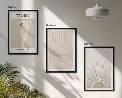 Pastel boho abstract wall art set set of abstract posters