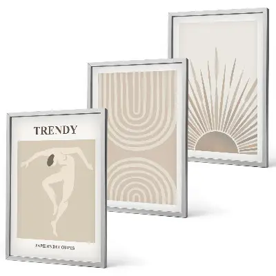 Pastel boho abstract wall art set set of abstract posters